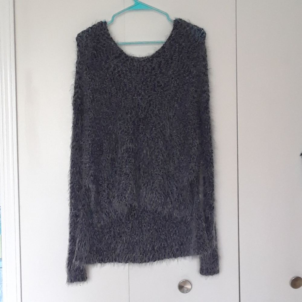 Grey furry sweater